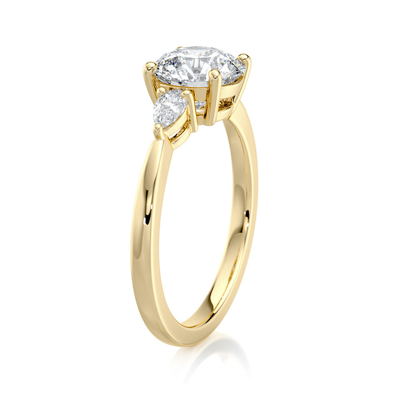 1.50 CT Round E-VVS2 Lab Grown Diamond Triology Ring