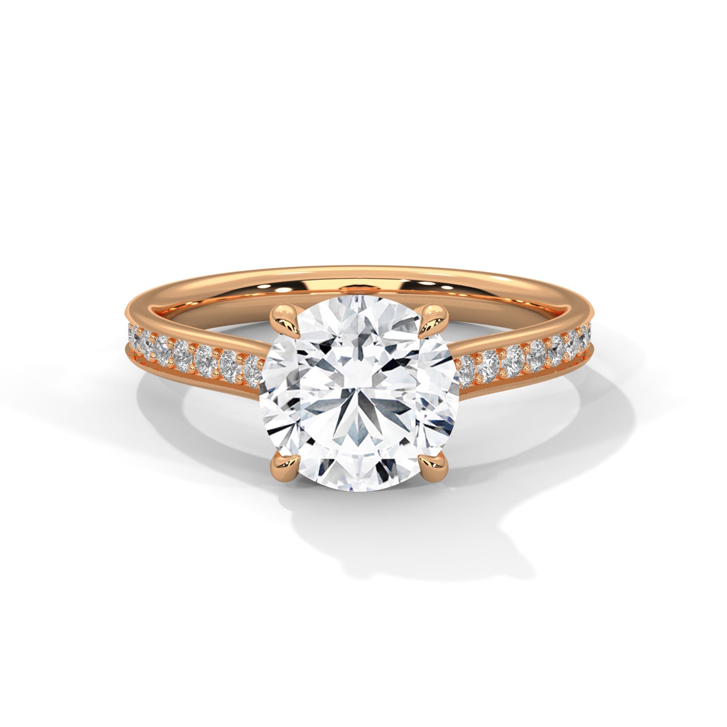 2ct Round Cut E-VVS2 Lab Grown Diamond Engagement Ring, Wedding Ring