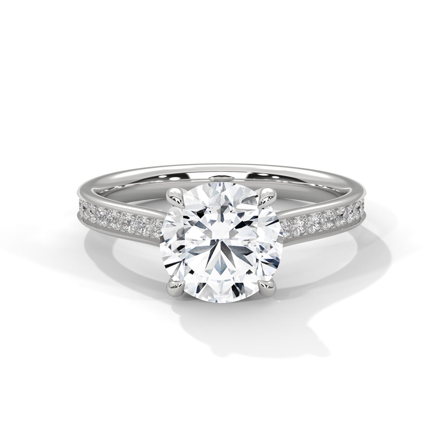 2ct Round Cut E-VVS2 Lab Grown Diamond Engagement Ring, Wedding Ring