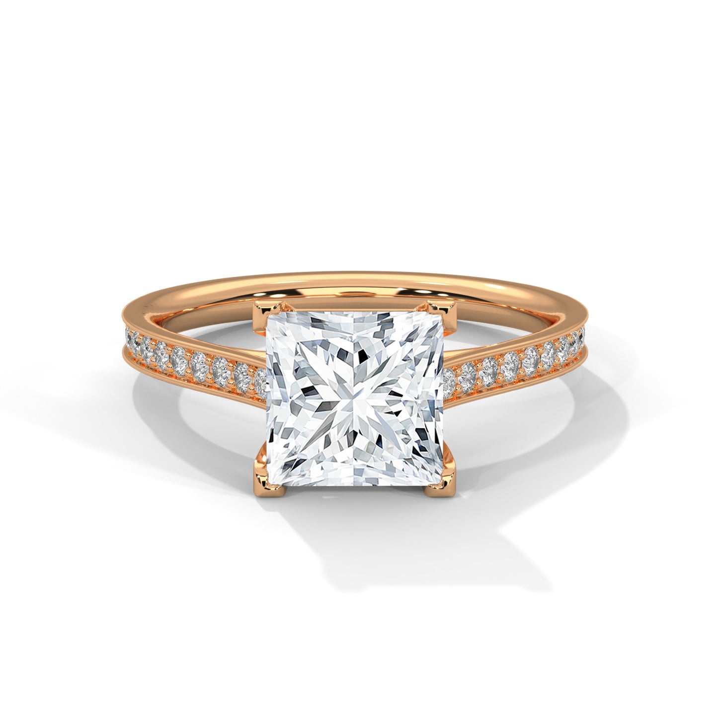 2ct Princess Cut E-VVS2 Lab Grown Diamond Engagement Ring, Statement Ring