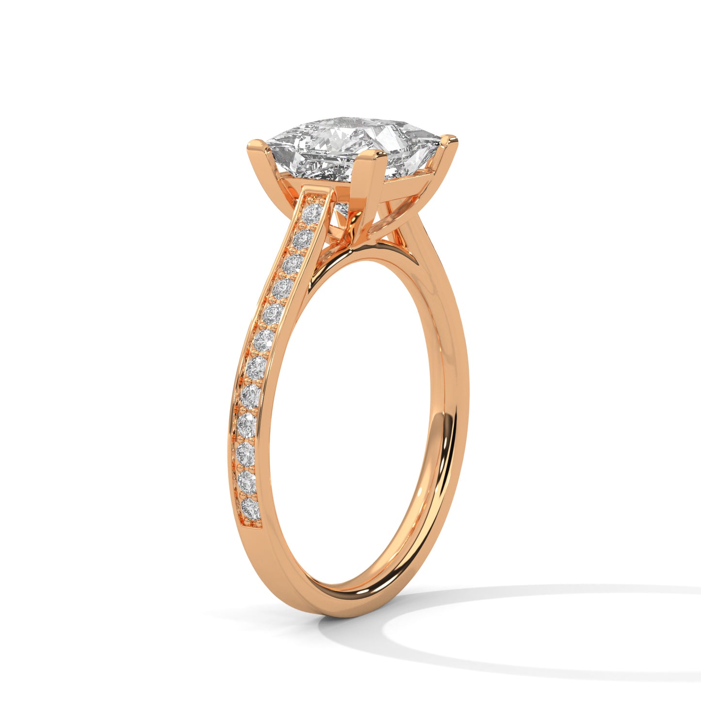 2ct Princess Cut E-VVS2 Lab Grown Diamond Engagement Ring, Statement Ring