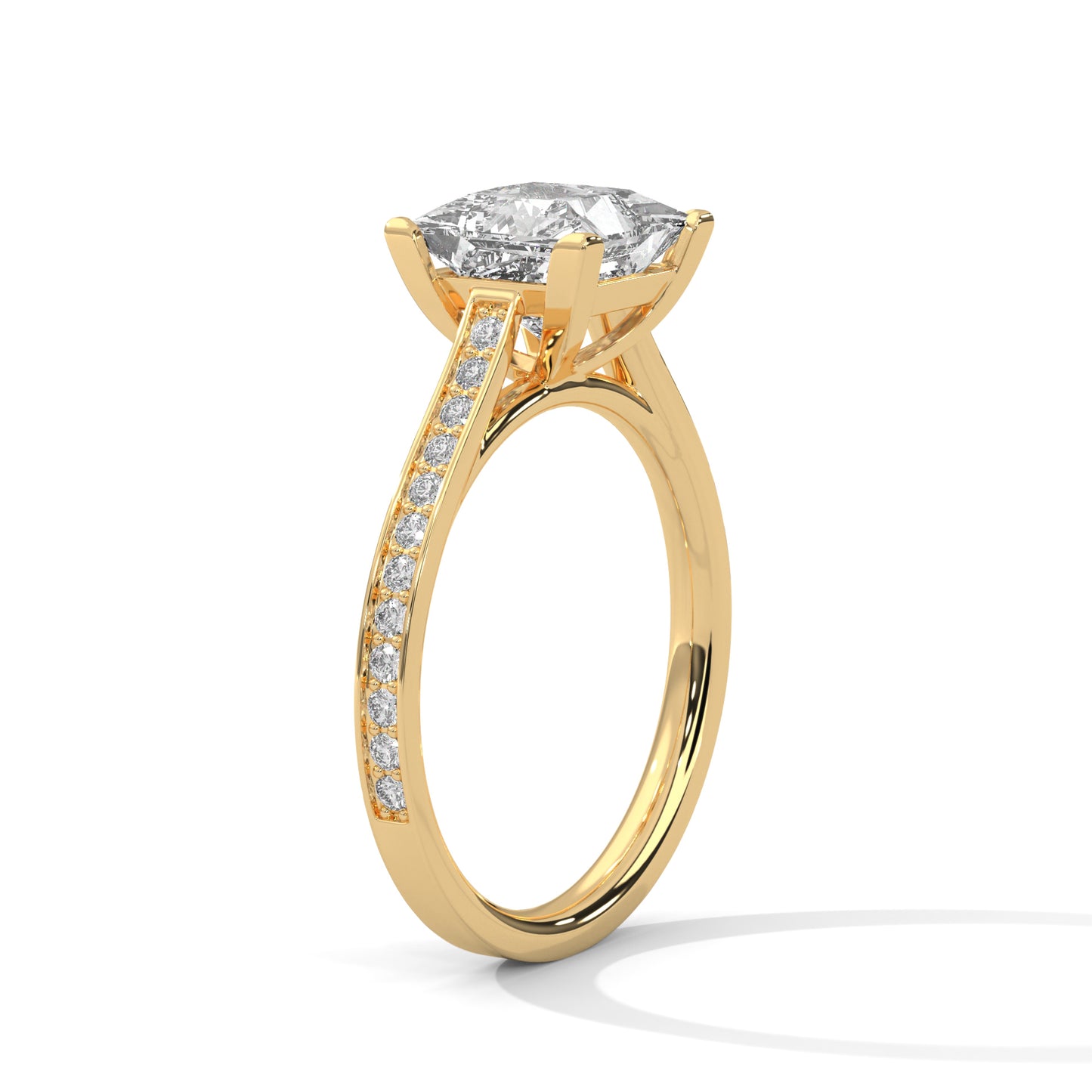 2ct Princess Cut E-VVS2 Lab Grown Diamond Engagement Ring, Statement Ring