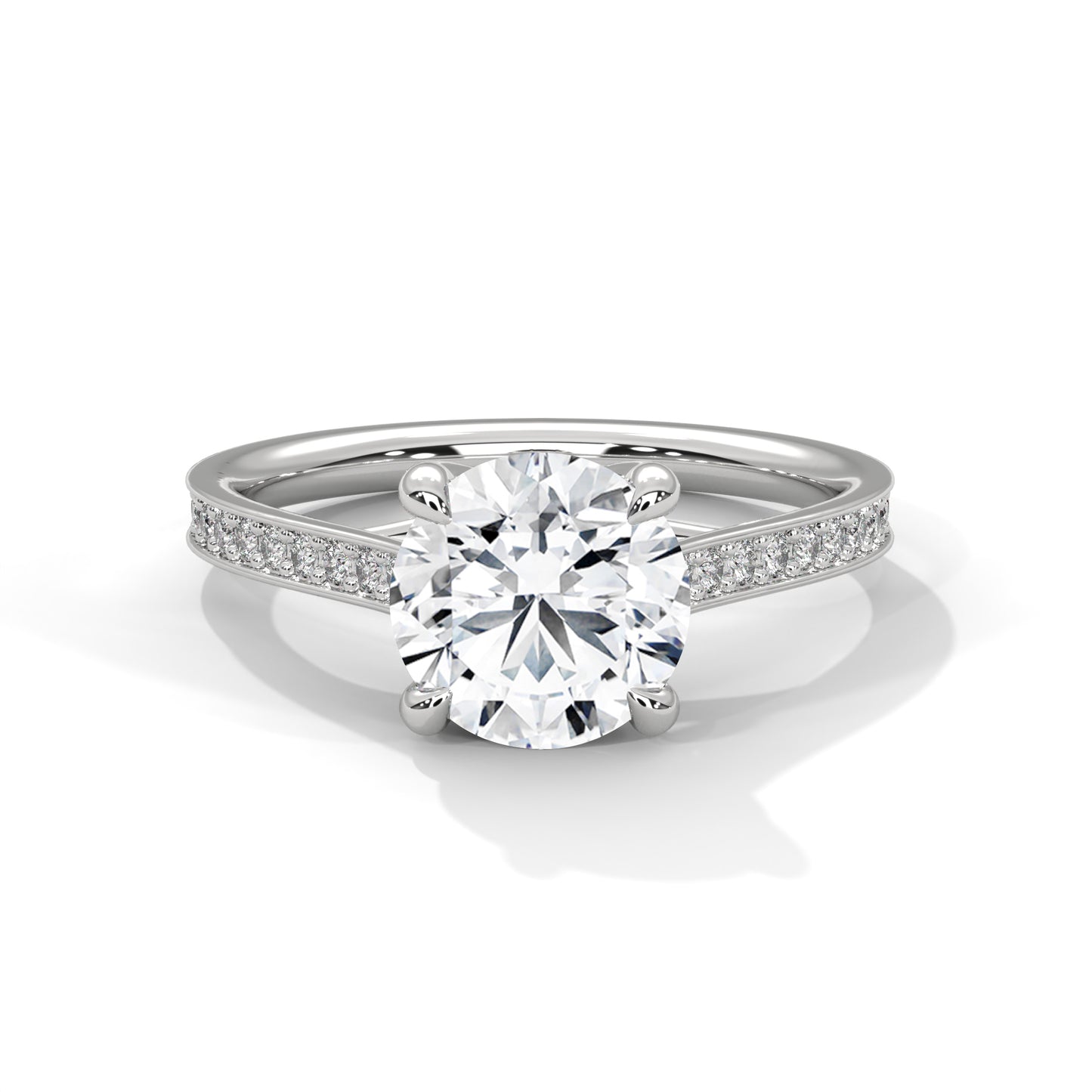 2ct Round Cut E-VVS2 Lab Grown Diamond Engagement Ring, Bridal Ring