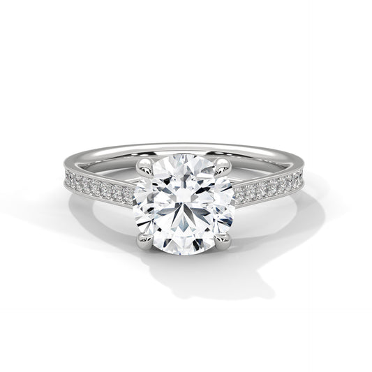 2ct Round Cut E-VVS2 Lab Grown Diamond Engagement Ring, Bridal Ring