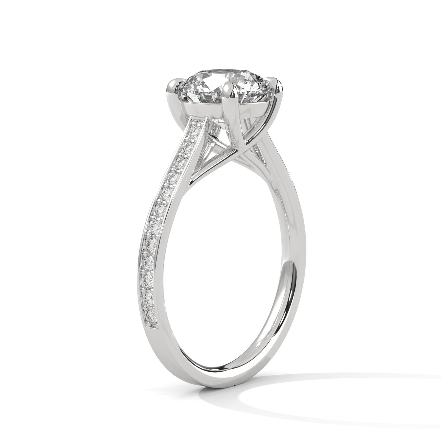 2ct Round Cut E-VVS2 Lab Grown Diamond Engagement Ring, Bridal Ring