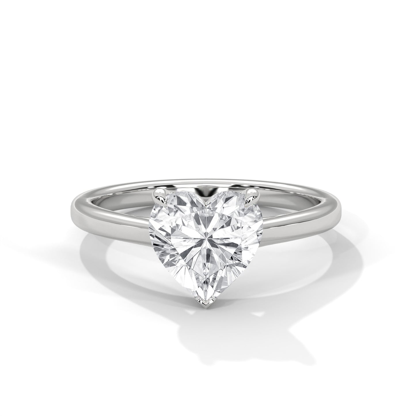 2ct Heart Cut E-VVS2 Lab Grown Diamond Engagement Ring, Solitaire Ring