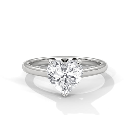 2ct Heart Cut E-VVS2 Lab Grown Diamond Engagement Ring, Solitaire Ring