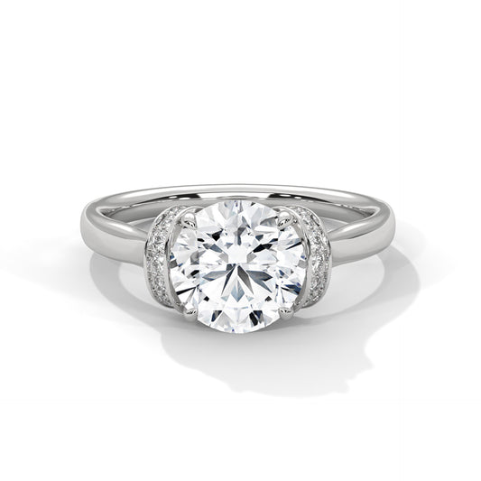 3 CT Round E-VVS2 Lab-Grown Diamond Engagement Ring