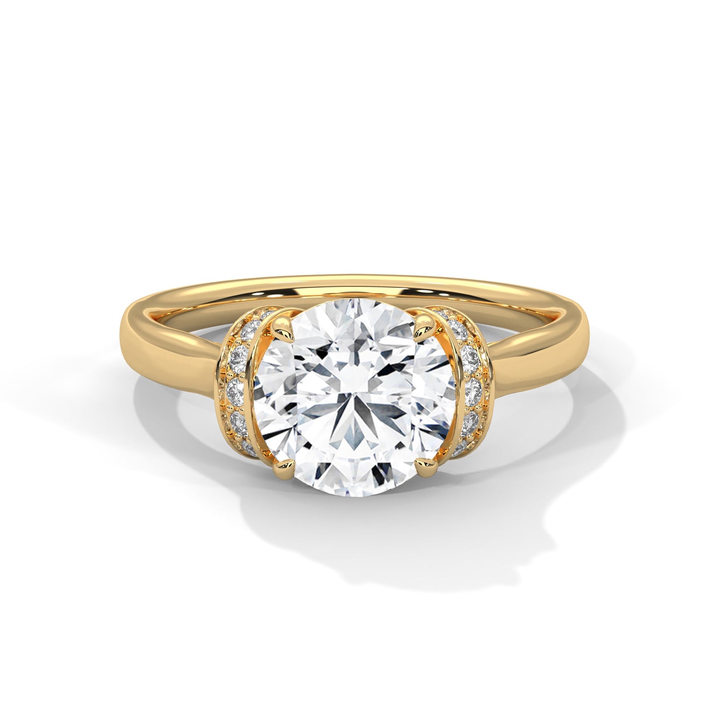 3 CT Round E-VVS2 Lab-Grown Diamond Engagement Ring