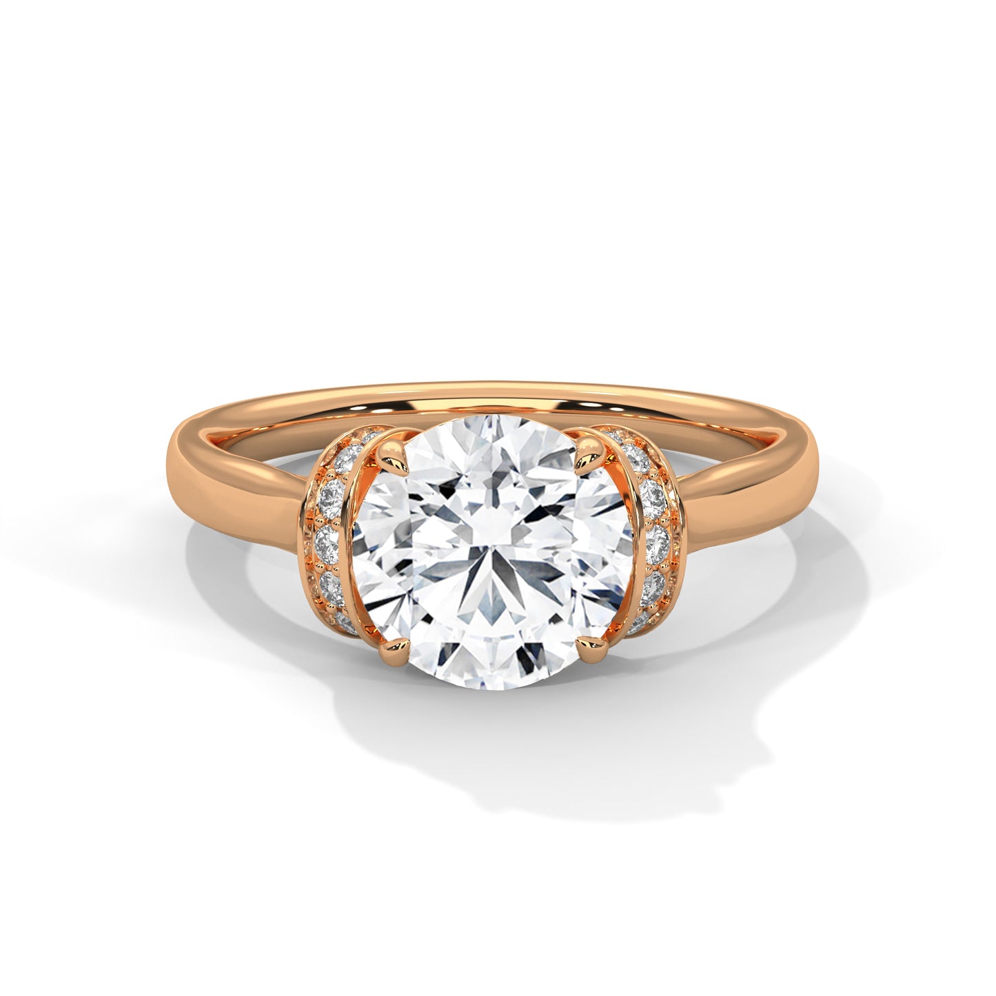 3 CT Round E-VVS2 Lab-Grown Diamond Engagement Ring