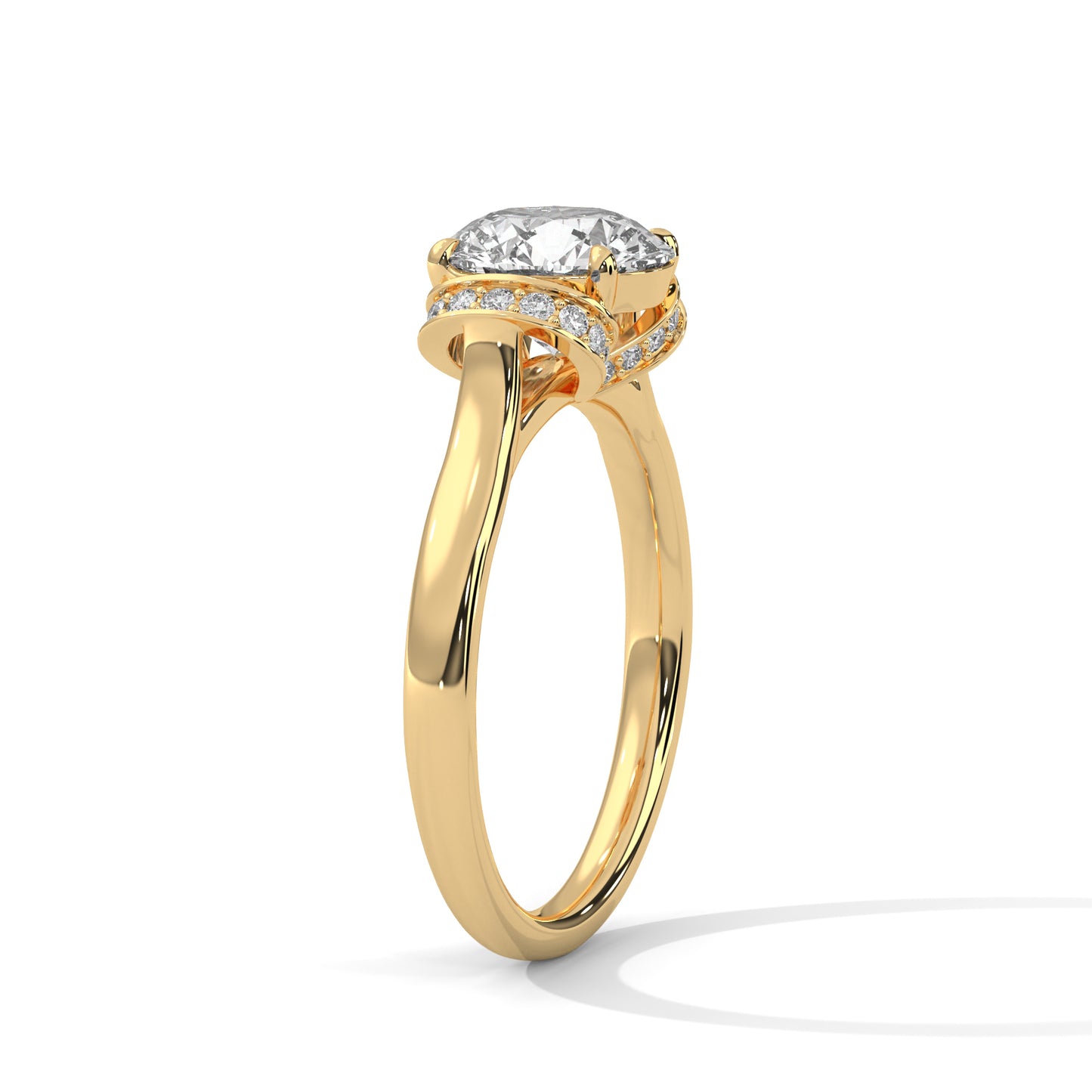 3 CT Round E-VVS2 Lab-Grown Diamond Engagement Ring