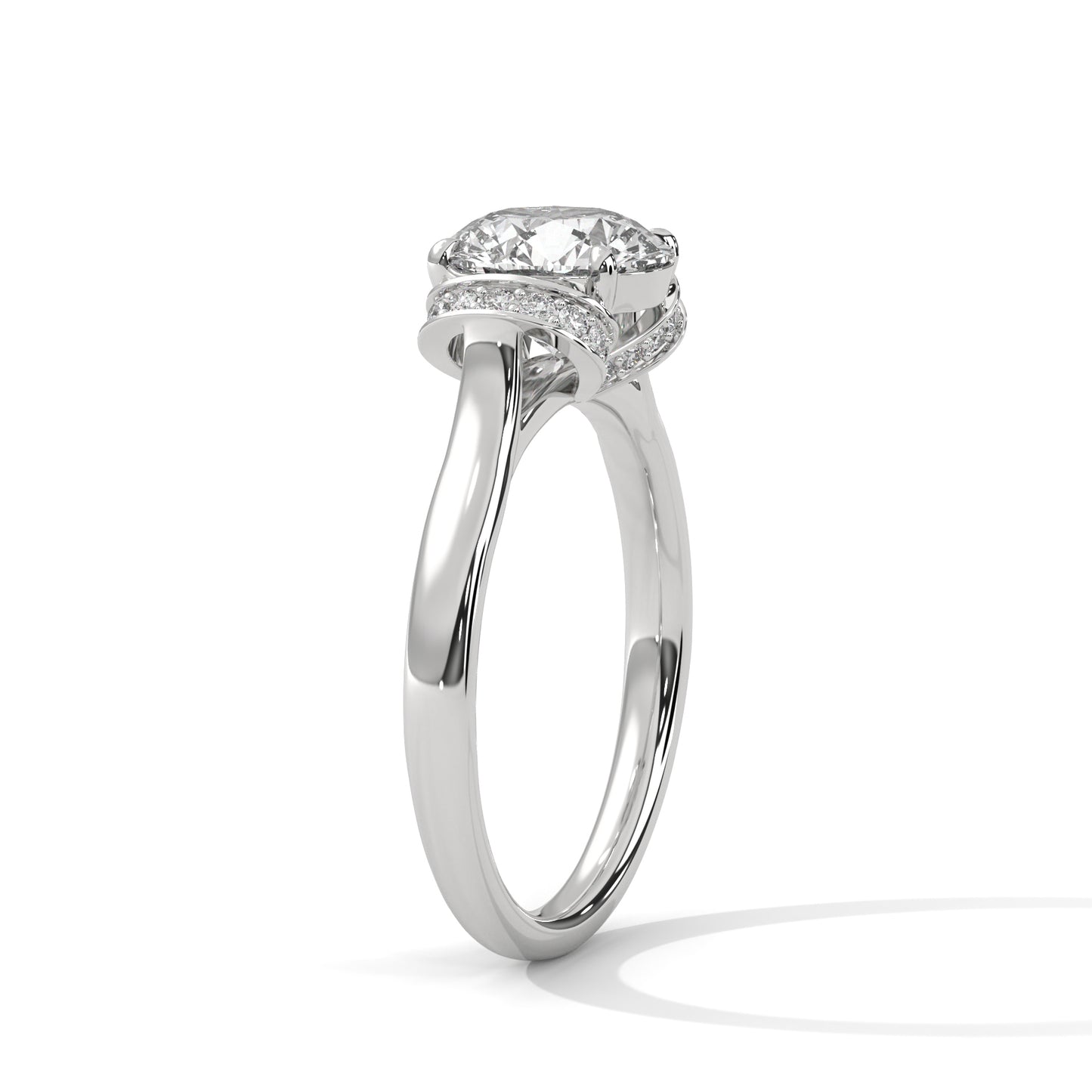 3 CT Round E-VVS2 Lab-Grown Diamond Engagement Ring