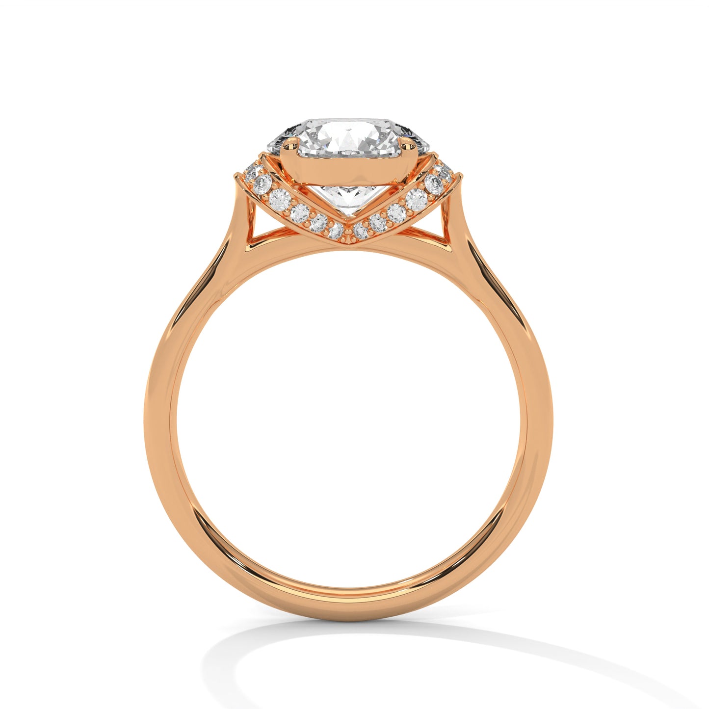 3 CT Round E-VVS2 Lab-Grown Diamond Engagement Ring