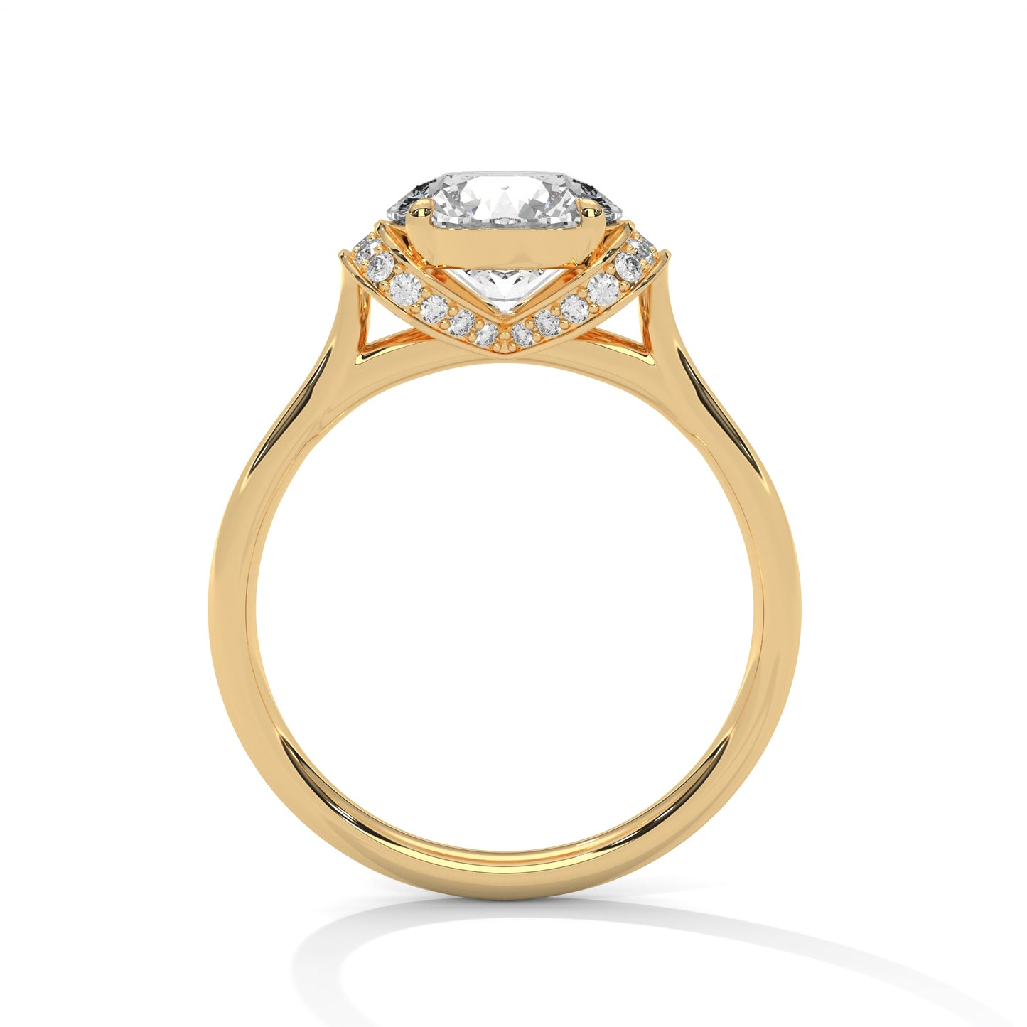 3 CT Round E-VVS2 Lab-Grown Diamond Engagement Ring