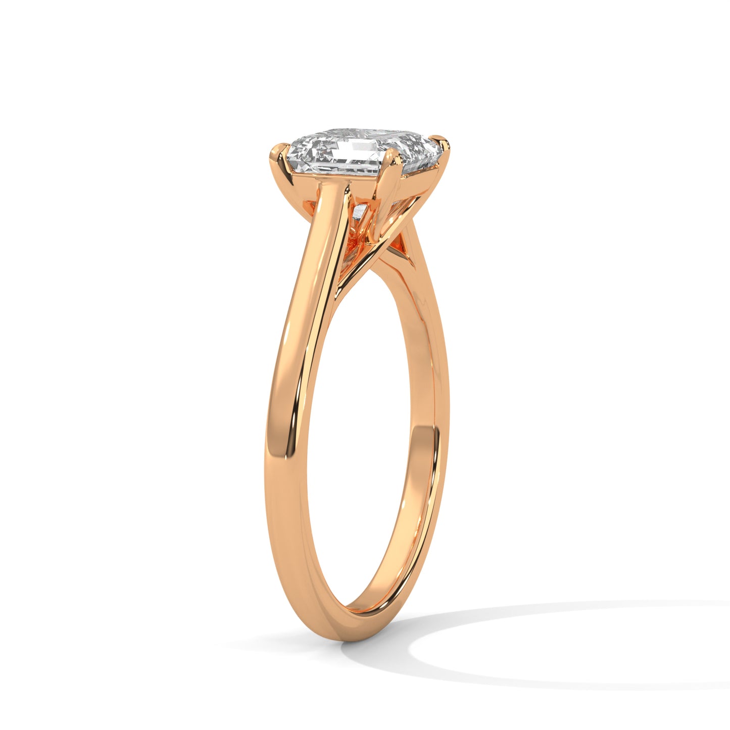2ct Square Emerald Cut E-VVS2 Lab Grown Diamond Engagement Ring, Solitaire Ring, Proposal Ring