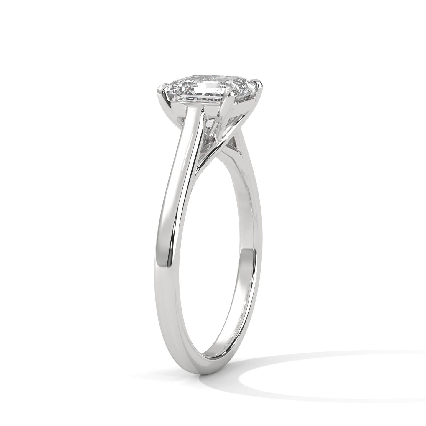 2ct Square Emerald Cut E-VVS2 Lab Grown Diamond Engagement Ring, Solitaire Ring, Proposal Ring