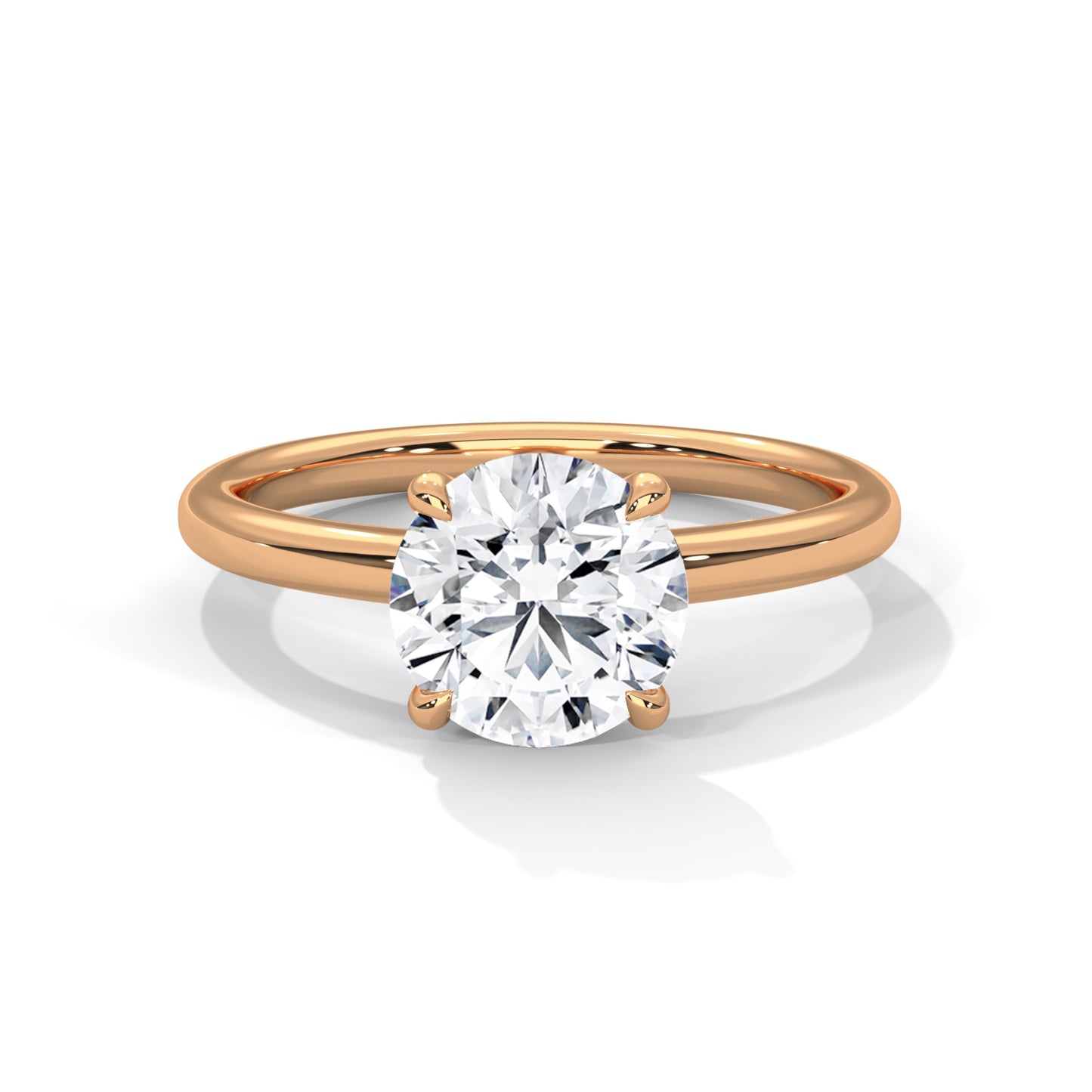 2ct Round Cut E-VVS2 Lab Grown Diamond Engagement Ring, Solitaire Ring, Valentine Ring