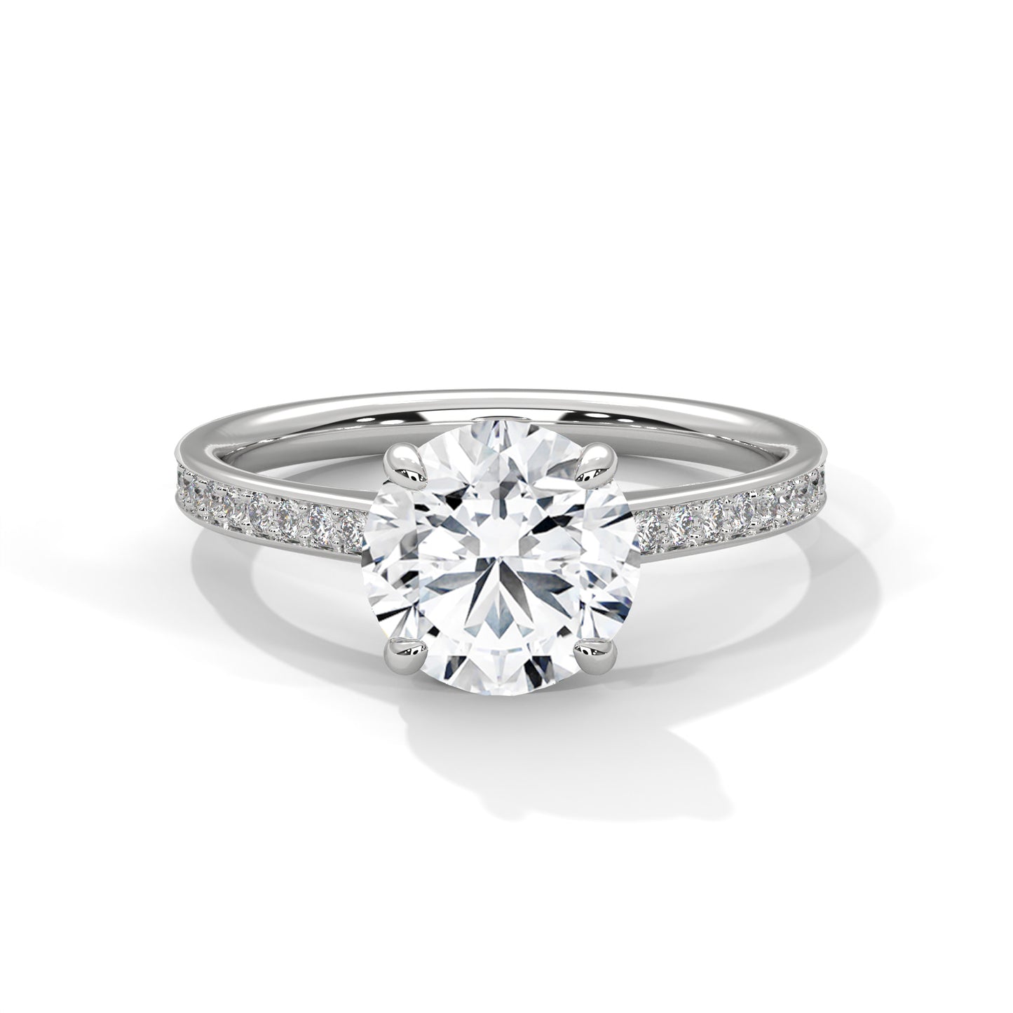 3 CT Round E-VVS2 Lab-Grown Diamond Engagement Ring, Made to Order