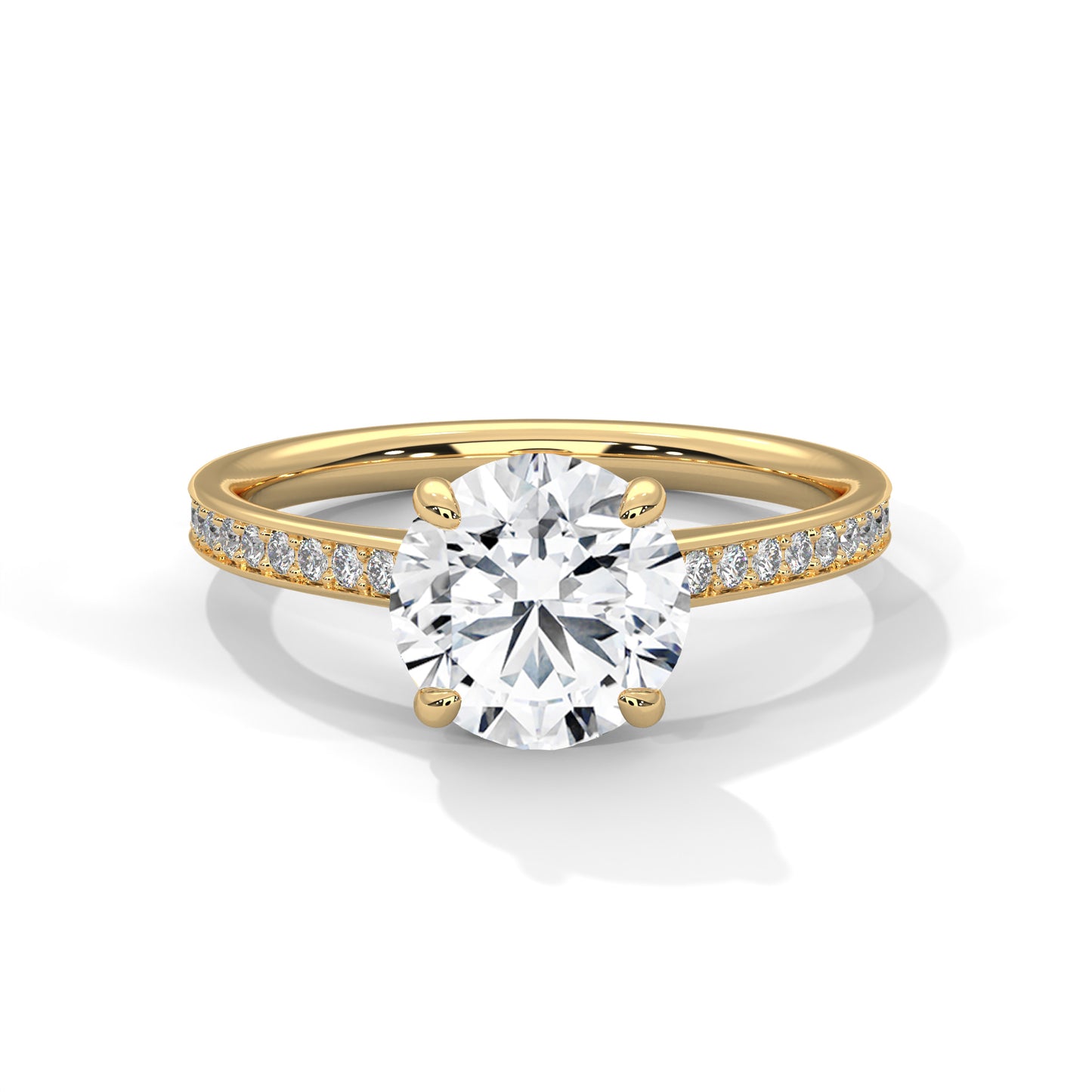 3 CT Round E-VVS2 Lab-Grown Diamond Engagement Ring, Made to Order
