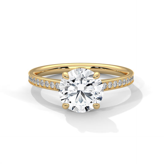 3 CT Round E-VVS2 Lab-Grown Diamond Engagement Ring, Made to Order