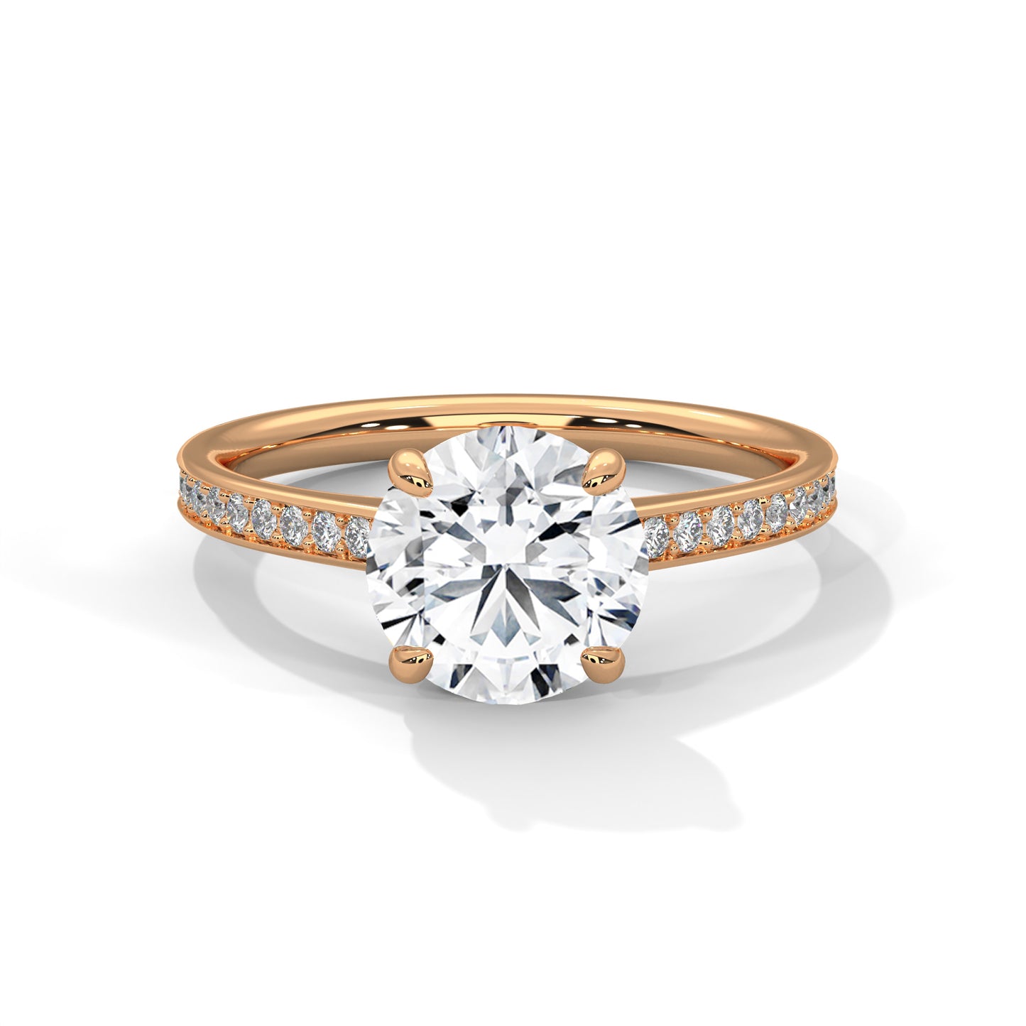 3 CT Round E-VVS2 Lab-Grown Diamond Engagement Ring, Made to Order