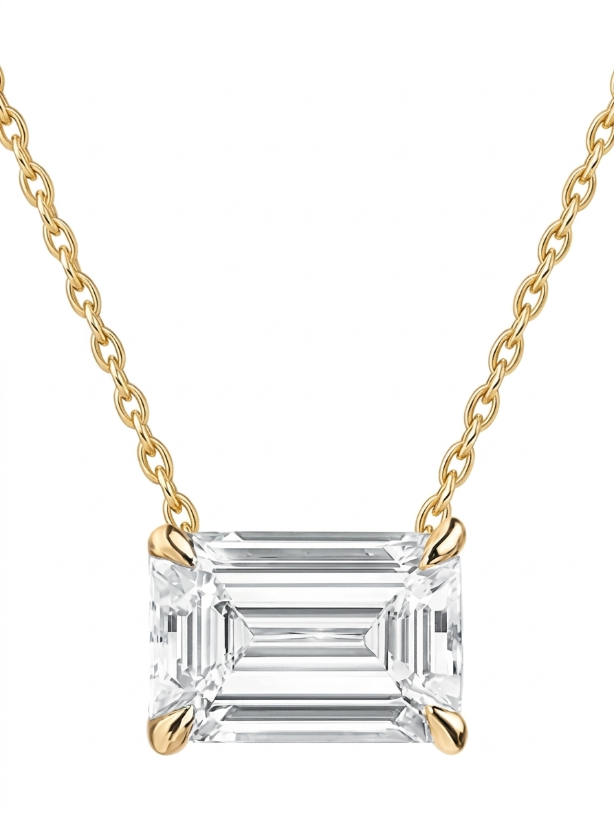 6 TCW Emerald Necklace Set, Earring and Pendant Set 14K Solid Gold
