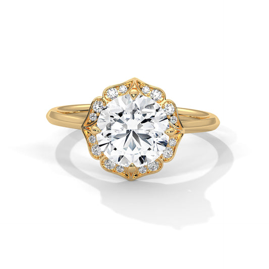 3 CT Round Lab-Grown Diamond Engagement Ring –  Pave Set
