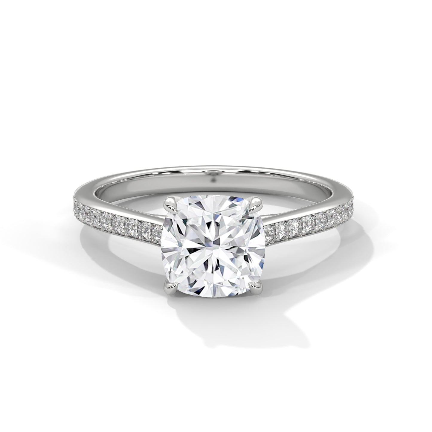 2ct Cushion Lab-Grown Diamond Engagement Ring, E - VVS2 Diamond