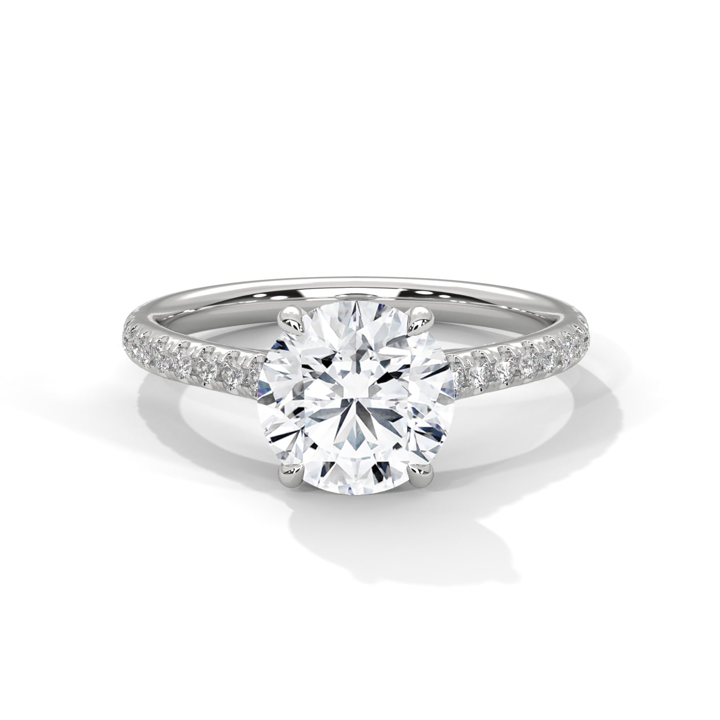 2 CT Round Cut E-VVS2 Lab Grown Diamond Engagement Ring, Graduate Ring Gift