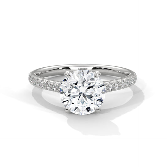 2 CT Round Cut E-VVS2 Lab Grown Diamond Engagement Ring, Graduate Ring Gift