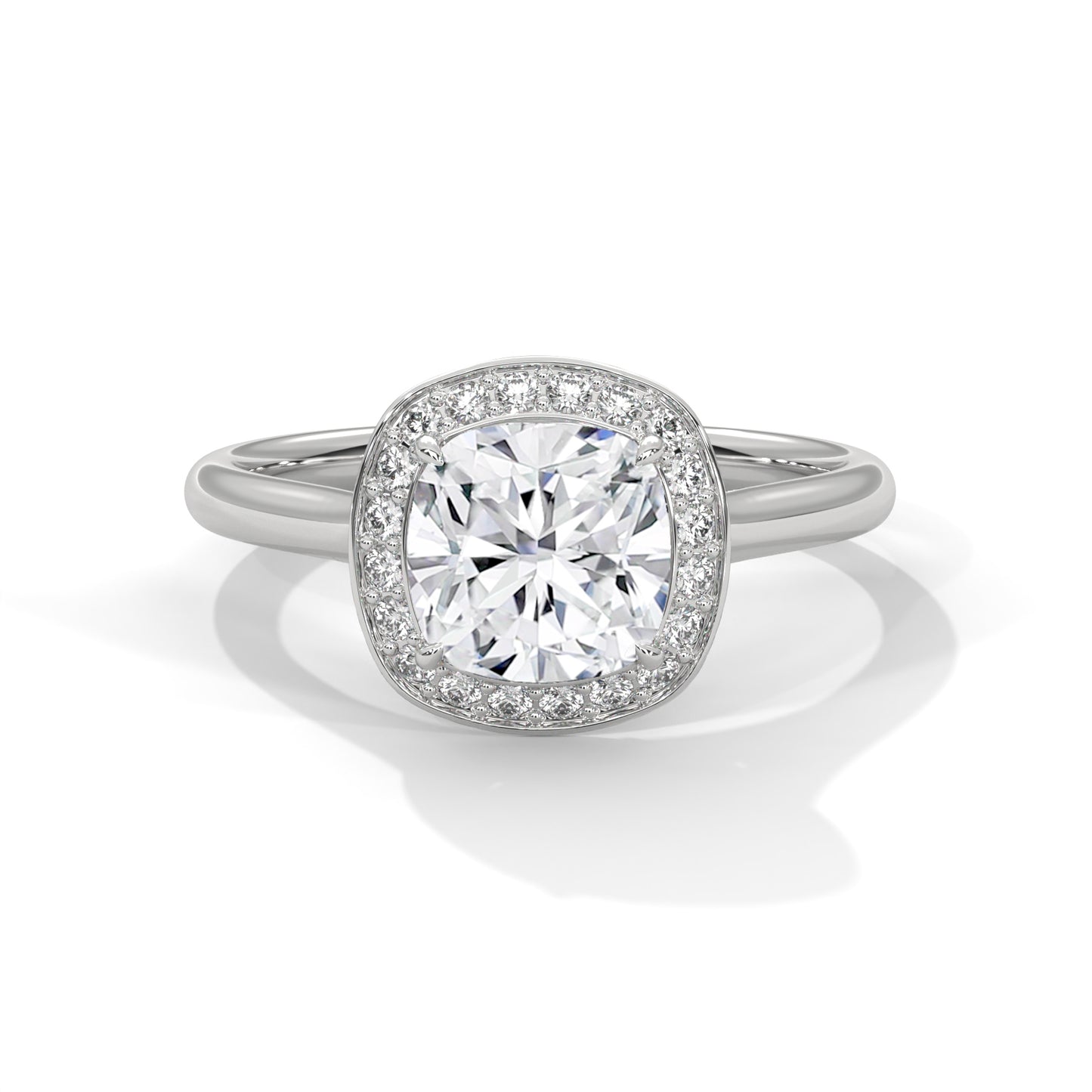 2ct Cushion Lab-Grown Diamond Engagement Ring, E - VVS2 Diamond Ring