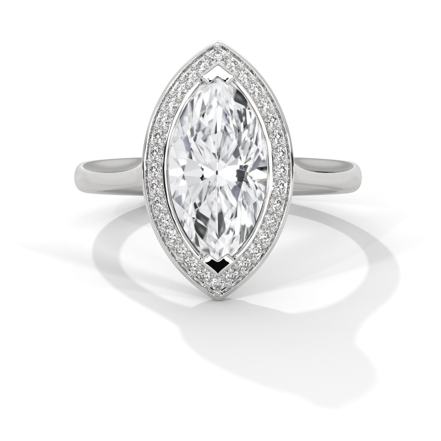 2ct Marquise Cut E-VVS2 Lab Grown Diamond Engagement Ring, IGI Certified Diamond