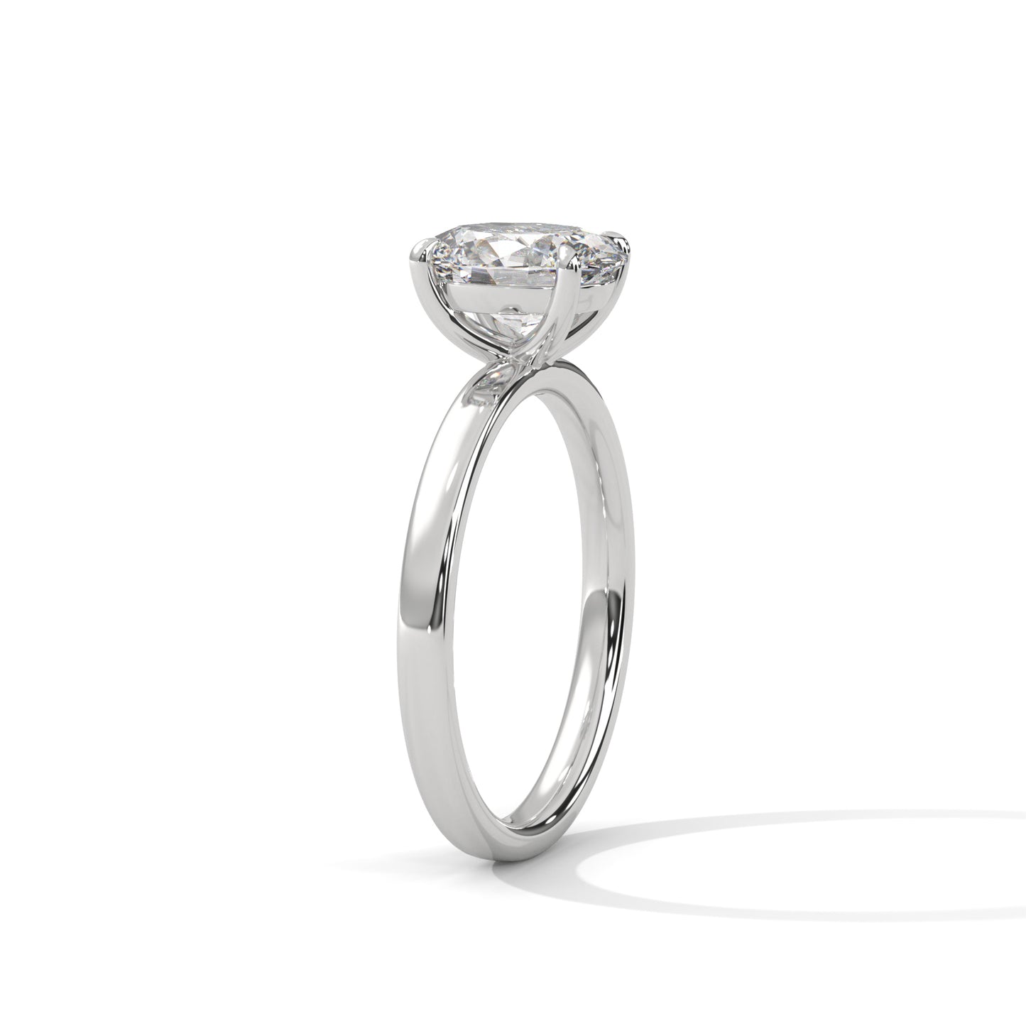 2 ct Oval E VVS2 Lab-Grown Diamond Engagement Ring, Solitaire Ring