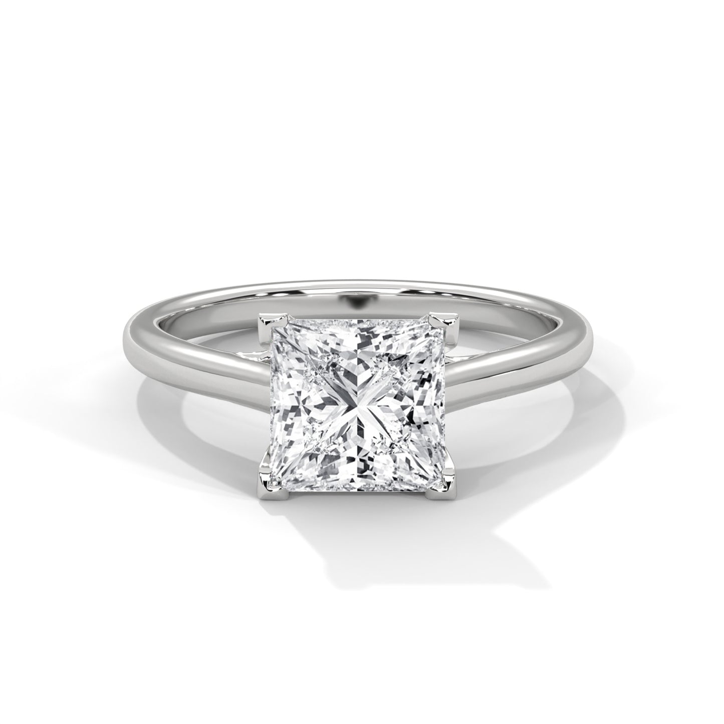 2ct Princess Cut E-VVS2 Lab Grown Diamond Engagement Ring, Solitaire Ring