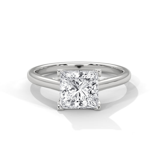 2ct Princess Cut E-VVS2 Lab Grown Diamond Engagement Ring, Solitaire Ring