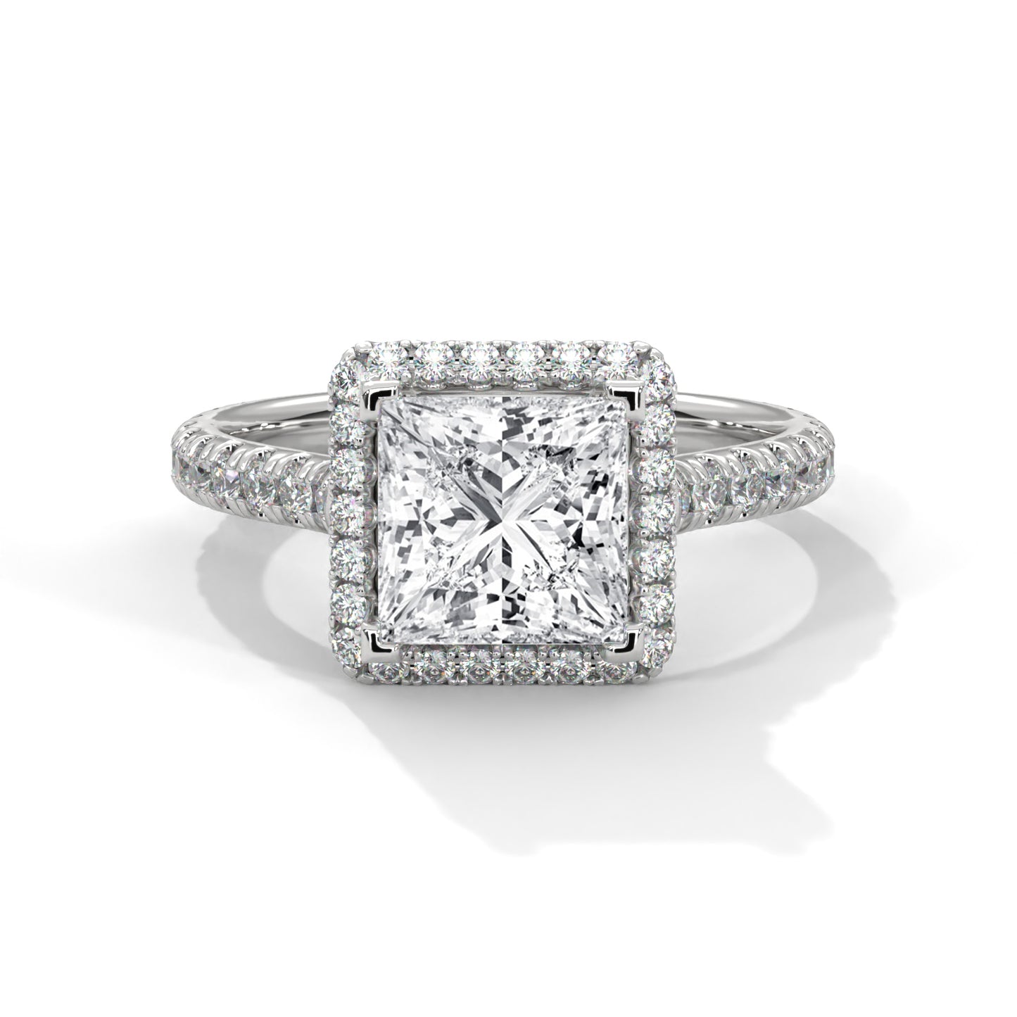 2ct Princess Cut E-VVS2 Lab Grown Diamond Engagement Ring, Ethical Diamond