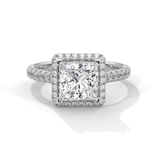 2ct Princess Cut E-VVS2 Lab Grown Diamond Engagement Ring, Ethical Diamond