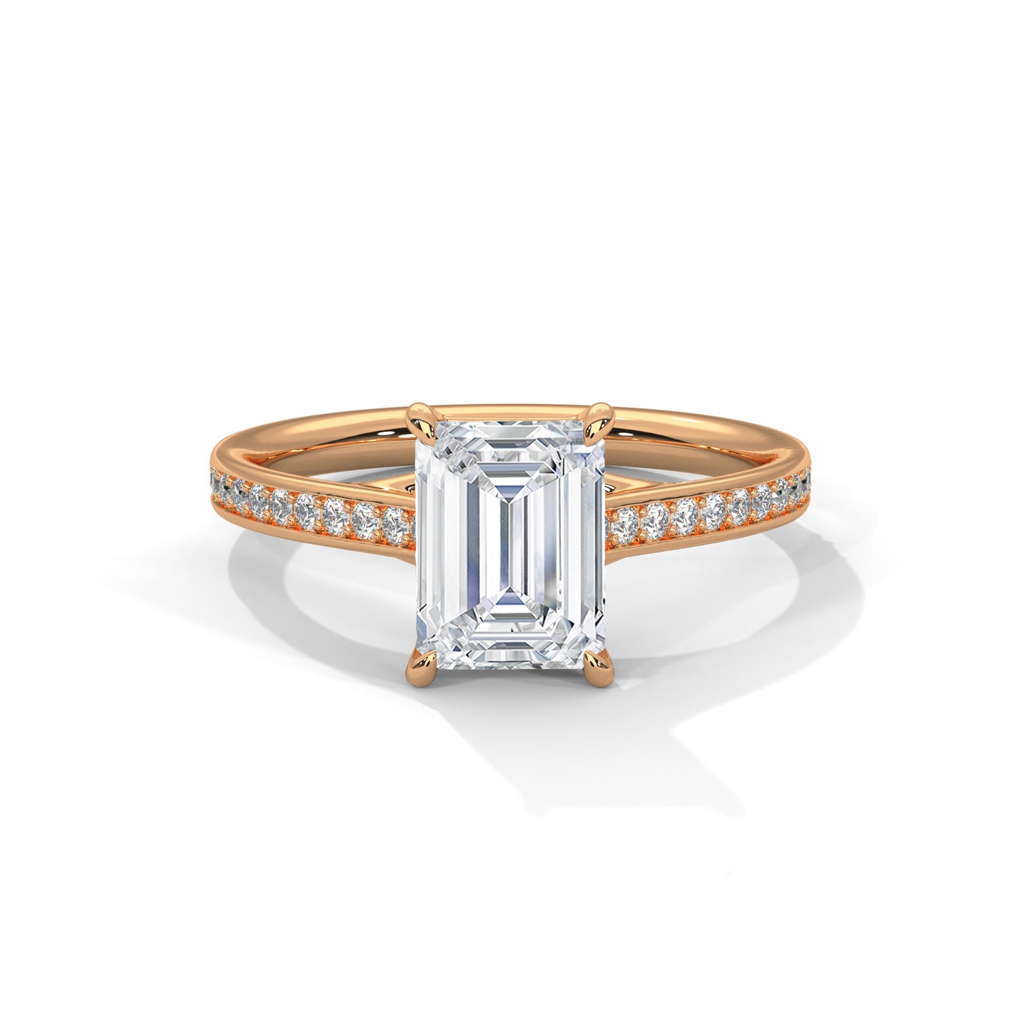 3 CT Emerald E-VVS2 Lab-Grown Diamond Engagement Ring, Bridal Ring