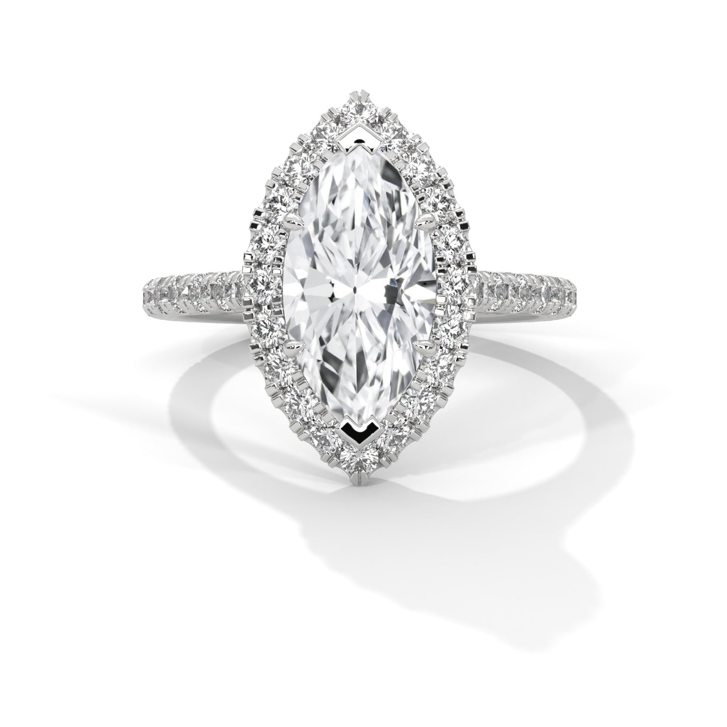 2ct Marquise Cut E-VVS2 Lab Grown Diamond Engagement Ring, 14K Gold, Gift for Her