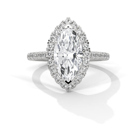 2ct Marquise Cut E-VVS2 Lab Grown Diamond Engagement Ring, 14K Gold, Gift for Her