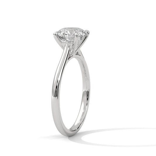 2 CT Round Cut E-VVS2 Lab Grown Diamond Engagement Ring, Cathedral Setting