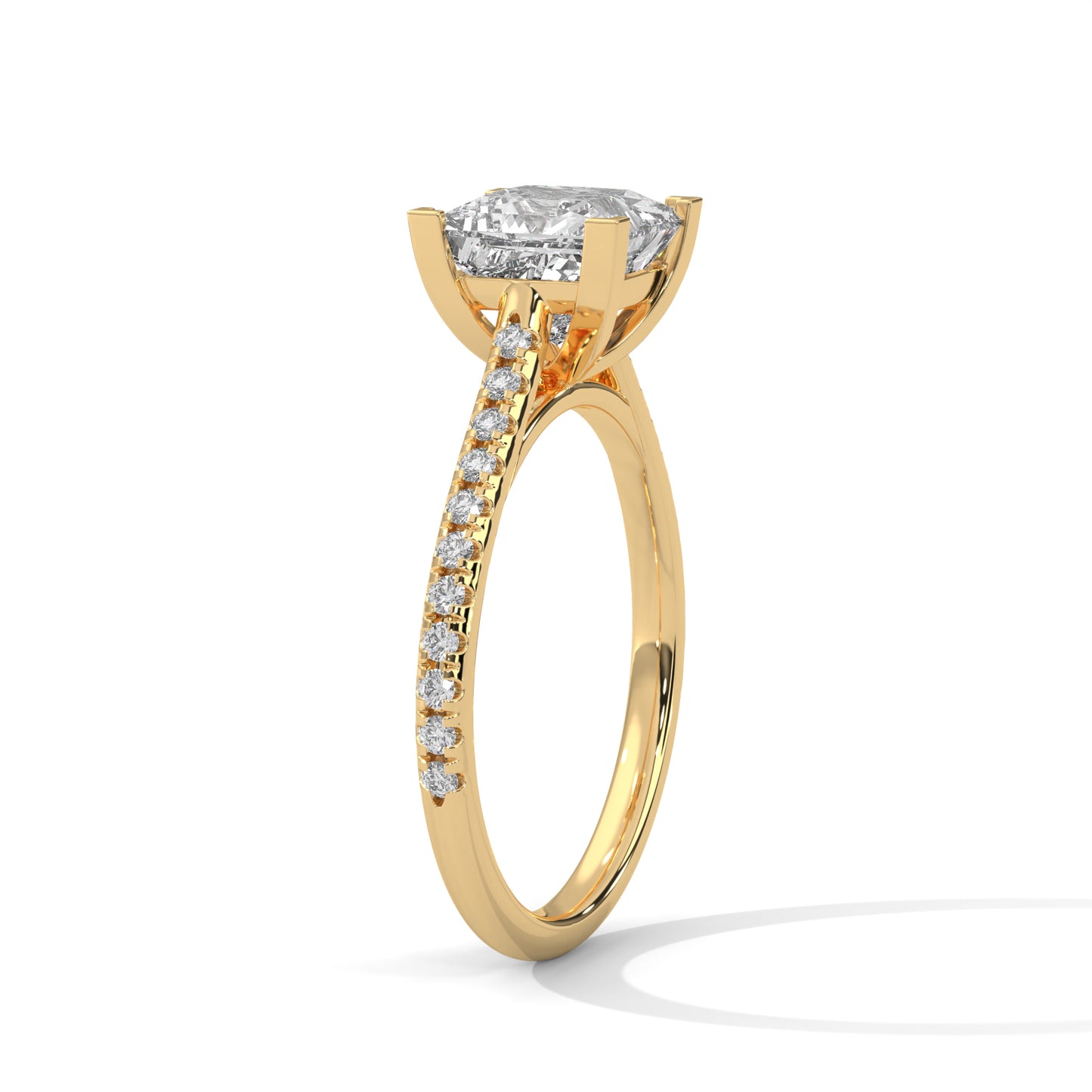 2 CT Princess Cut E-VVS2 Lab Grown Diamond Engagement Ring, Gift For her