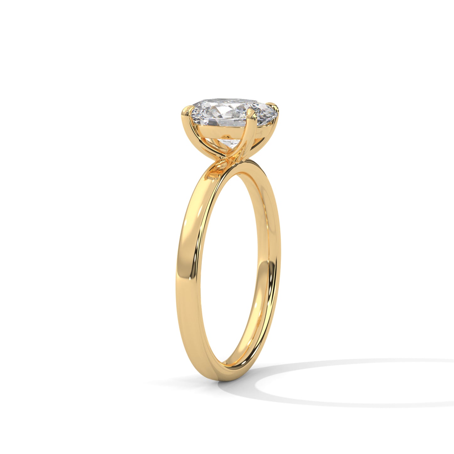2 ct Oval E VVS2 Lab-Grown Diamond Engagement Ring, Solitaire Ring