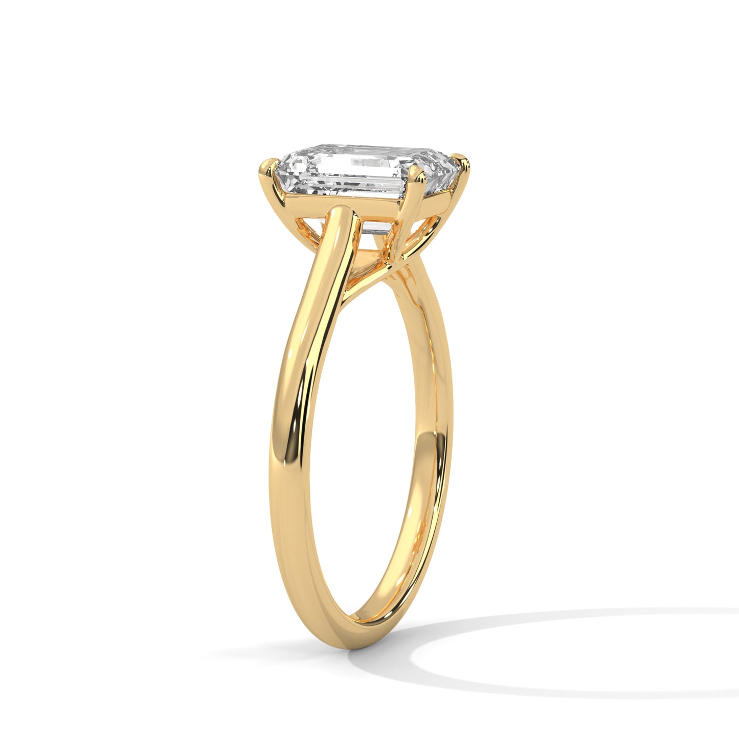 3 CT Emerald Cut Lab-Grown Diamond Engagement Ring, E - VVS2 Diamond Solitaire Ring
