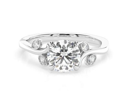 2CT Round-Cut Lab-Grown Diamond Engagement Ring
