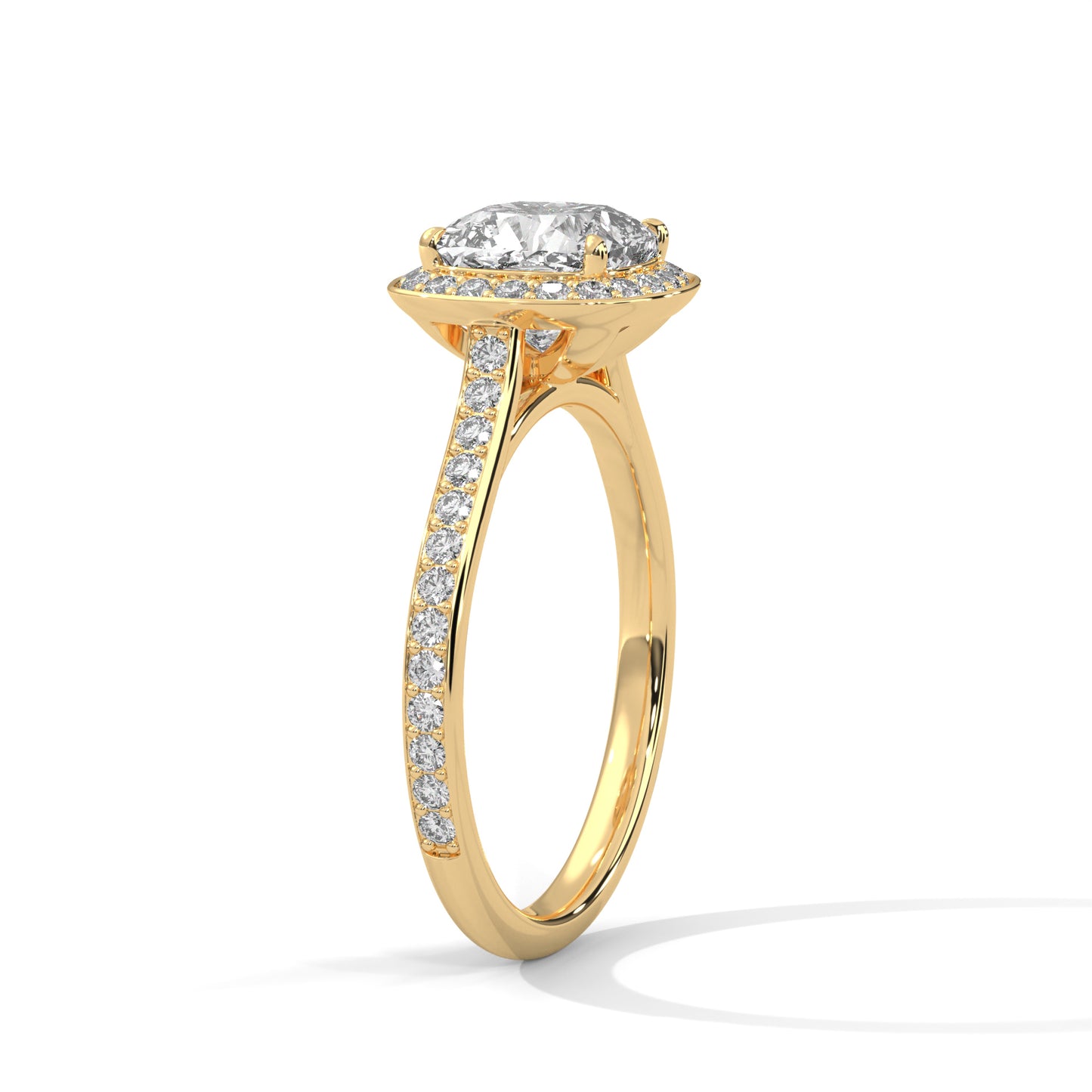 2 CT Cushion Lab-Grown Diamond Engagement Ring, E - VVS2 Diamond Ring