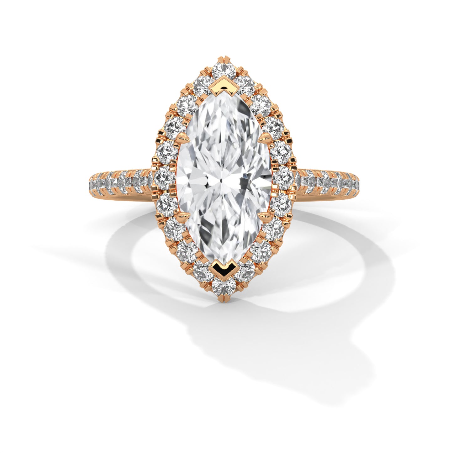 2ct Marquise Cut E-VVS2 Lab Grown Diamond Engagement Ring, 14K Gold, Gift for Her