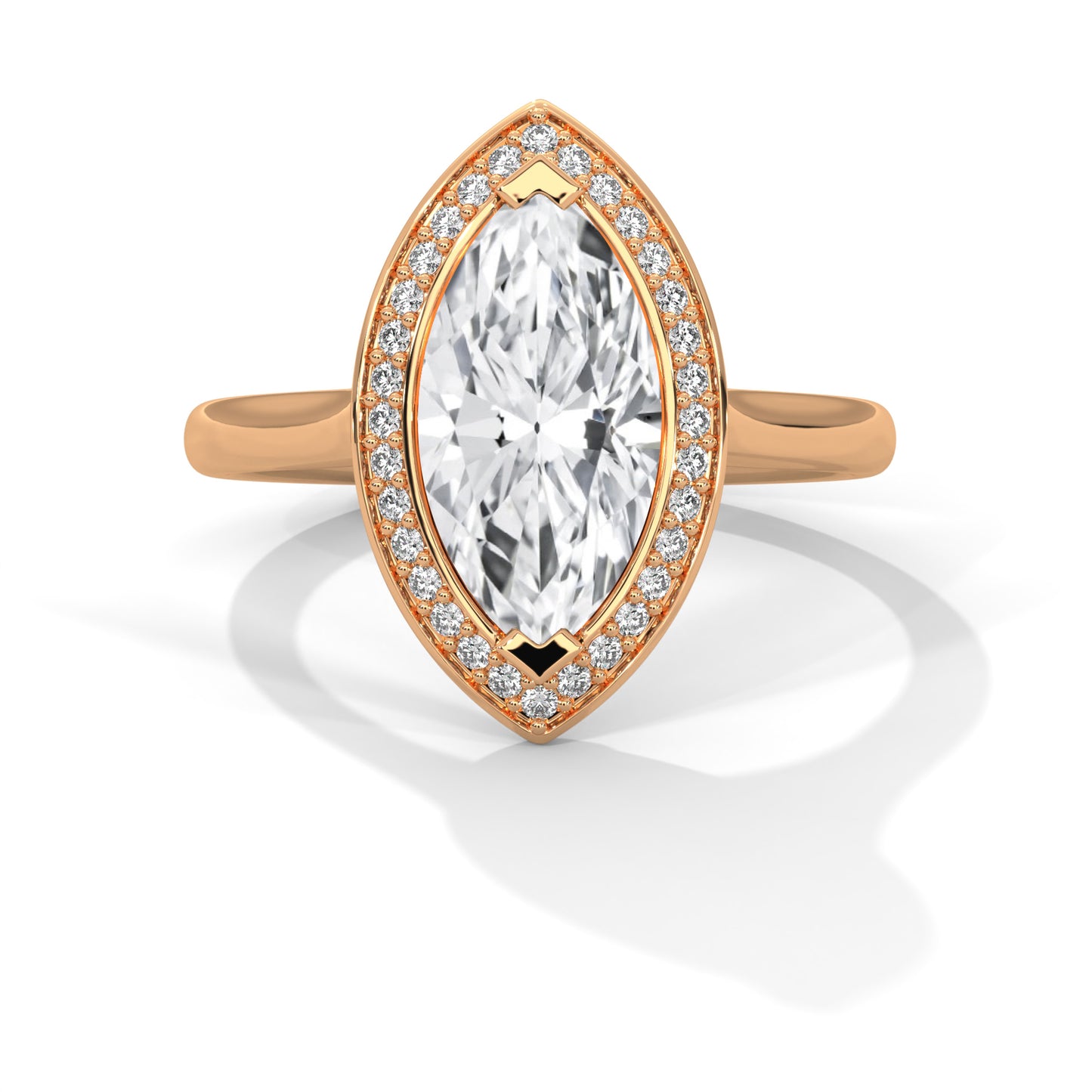 2ct Marquise Cut E-VVS2 Lab Grown Diamond Engagement Ring, IGI Certified Diamond