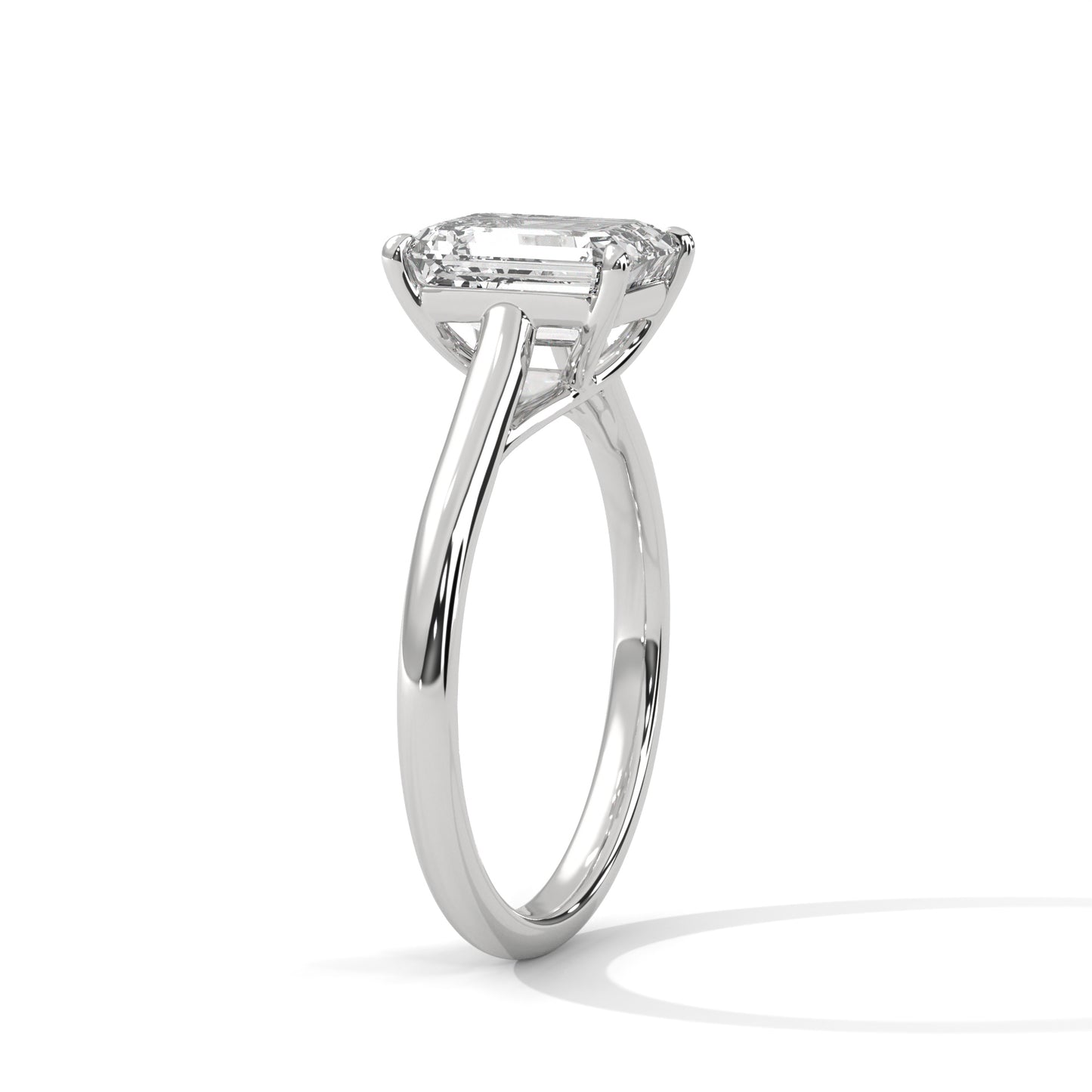3 CT Emerald Cut Lab-Grown Diamond Engagement Ring, E - VVS2 Diamond Solitaire Ring