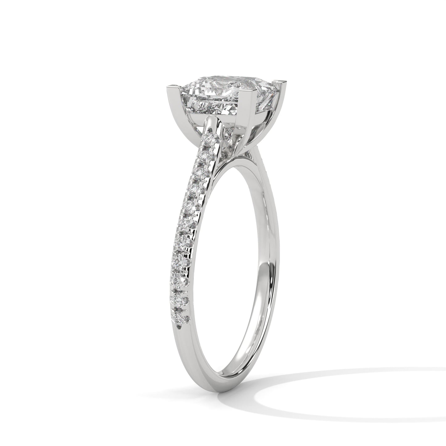 2 CT Princess Cut E-VVS2 Lab Grown Diamond Engagement Ring, Gift For her